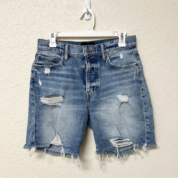 Lucky Brand Womens 90s Loose Short Blue Denim Jean Shorts Buttonfly Size 2/26 - Picture 1 of 8